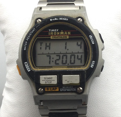 Vintage Timex Ironman 1992 Watch 38mm Mens Digital 8 Lap New