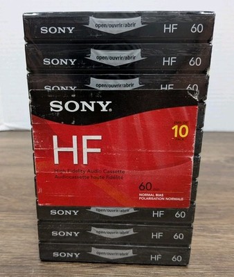 Sony HF High Fidelity 60 Minute Audio Cassette Normal Bias Blank Tapes 10 Pack