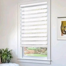 Chicology Zebra Blinds and Roller Shades for Windows - Basic Arctic 22"x72"