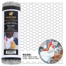 Poultry Netting 18in x 150FT 1" Mesh Galvanized Chicken Wire Fence SimbaSteel