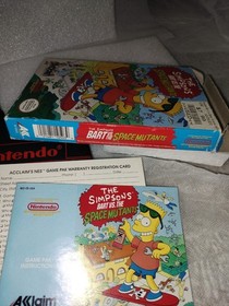 I Simpson Bart vs The Space Mutants NES scatola, manuale, solo inserti - senza gioco.