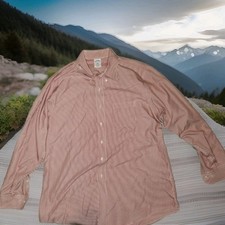 Brooks Brothers Mens Shirt 17-4/5 Large Red Stripe Regent Classic Office