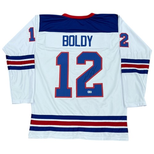 Matt Boldy Autographed USA Hockey (White #12) Custom Stitched Jersey - Beckett