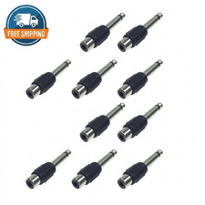 10 Pack RCA Female to 6.35mm 1/4 Male Mono Plug Audio Adapter Connector Silver
