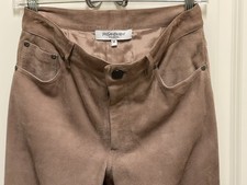 Y2K Yves Saint Laurent Rive Gauche Straight Leg beige tan suede Pants 36