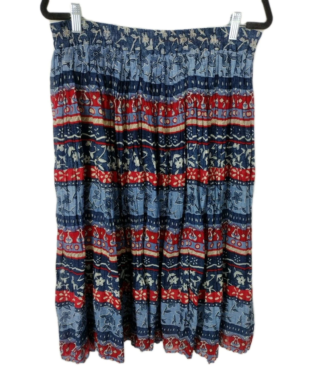 Sun & River Womans Sz L Multi Color 100% Cotton Full Skirt B17