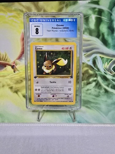 2000 Pokemon Team Rocket 1st Edition #55 Eevee CGC 8 NM mint+ TCG