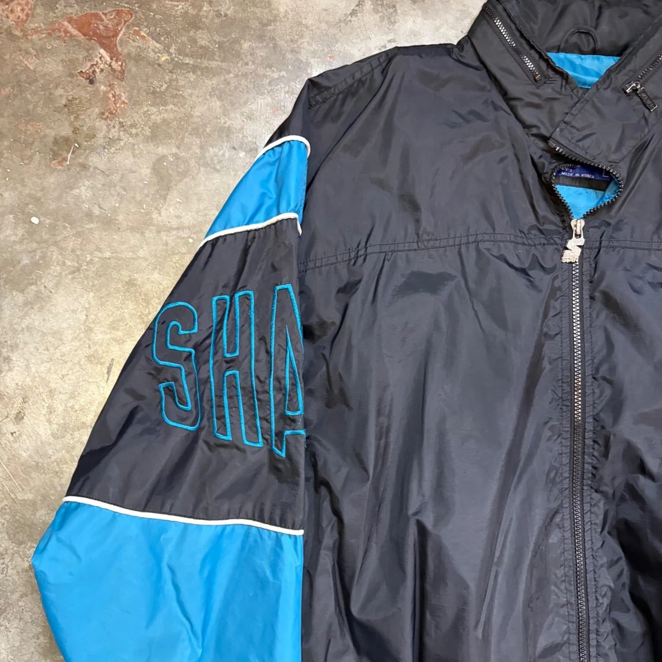 Chaqueta cortavientos Starter San Jose Sharks NHL negra azul para hombre talla L Foto 4 de 4