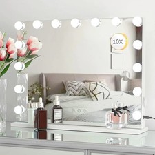Hollywood LED Makeup Mirror Large Vanity Light Mirror with 15 Dimmable LED Bulbs