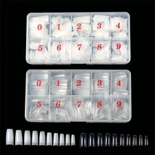1000pcs Clear and Natural Acrylic Nail Tips,10 Size French Nail Tips For Acry...