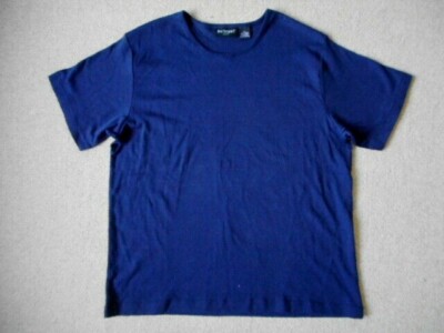 Womens Top-BAY STUDIO-navy blue 100% cotton knit ss-1X