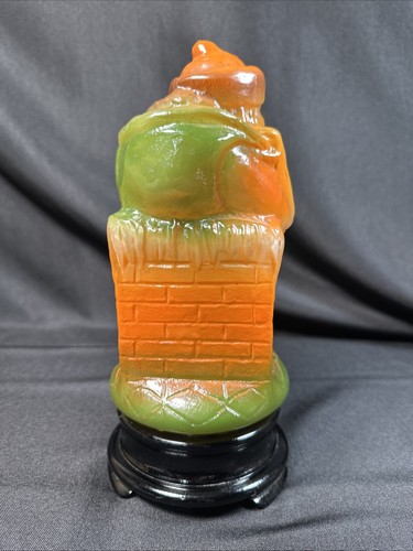 ANTIQUE 1900's TIFFIN Glass Santa Claus in Chimney Christmas Lamp 10” RARE - Picture 7 of 13