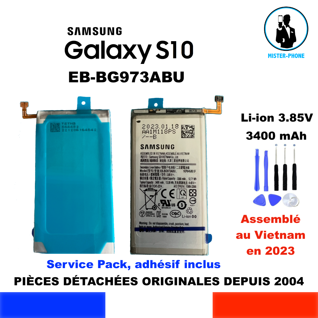 BATTERIE ORIGINALE NEUVE SAMSUNG GALAXY S10 EB-BG973ABU SM-G973F 