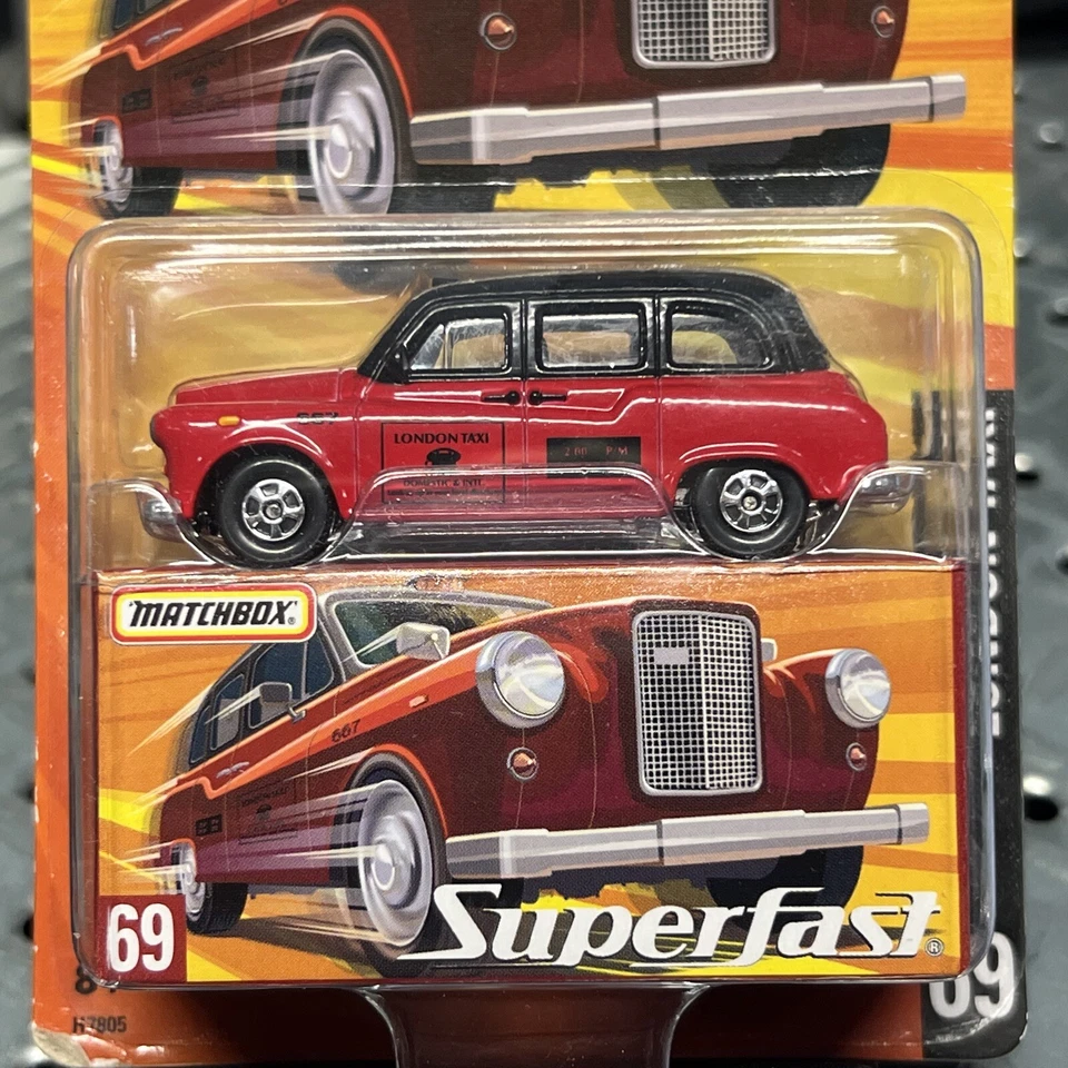 2006 火柴盒汽车 #69 伦敦出租车蓝色超快 L.E. 灰色 + 红色 2 件套 — 第 3/4 张图片