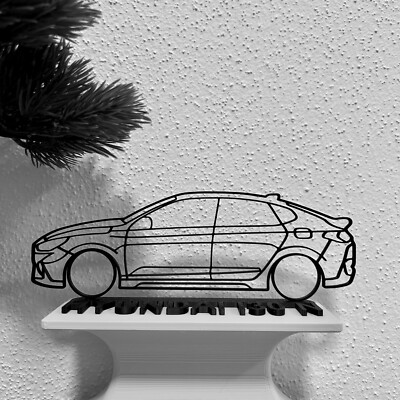 Hyundai I30 N Fastback Silhouette Auto Geschenk für Autoliebhaber