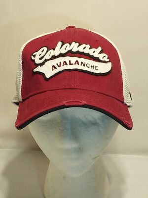 COLORADO AVALANCHE NEW ERA NHL Cap Hat  Size Small - Med. Red Distressed look