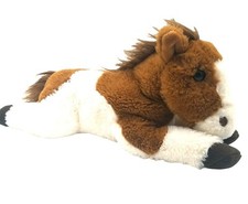 FAO SCHWARZ PLUSH Paint Horse Pony White Brown 12" Length