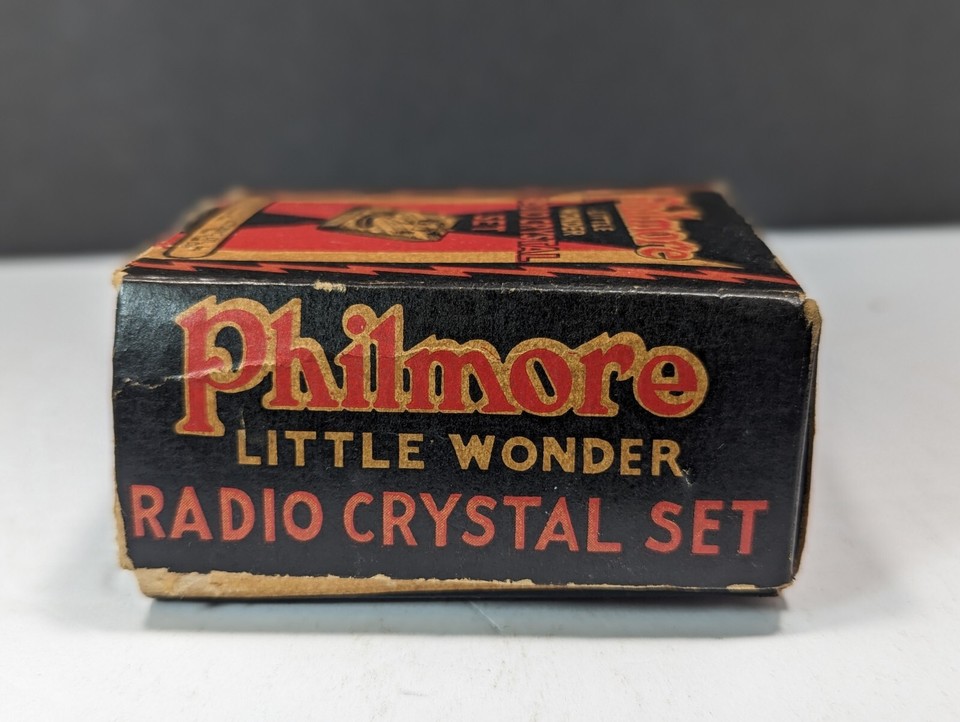 VINTAGE PHILMORE CRYSTAL DETECTOR LITTLE WONDER RADIO CRYSTAL SET w BOX eBay