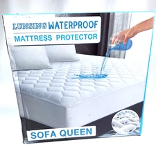 Lunsing Queen Size Mattress Protector, Soft Breathable Waterproof Queen Mattress