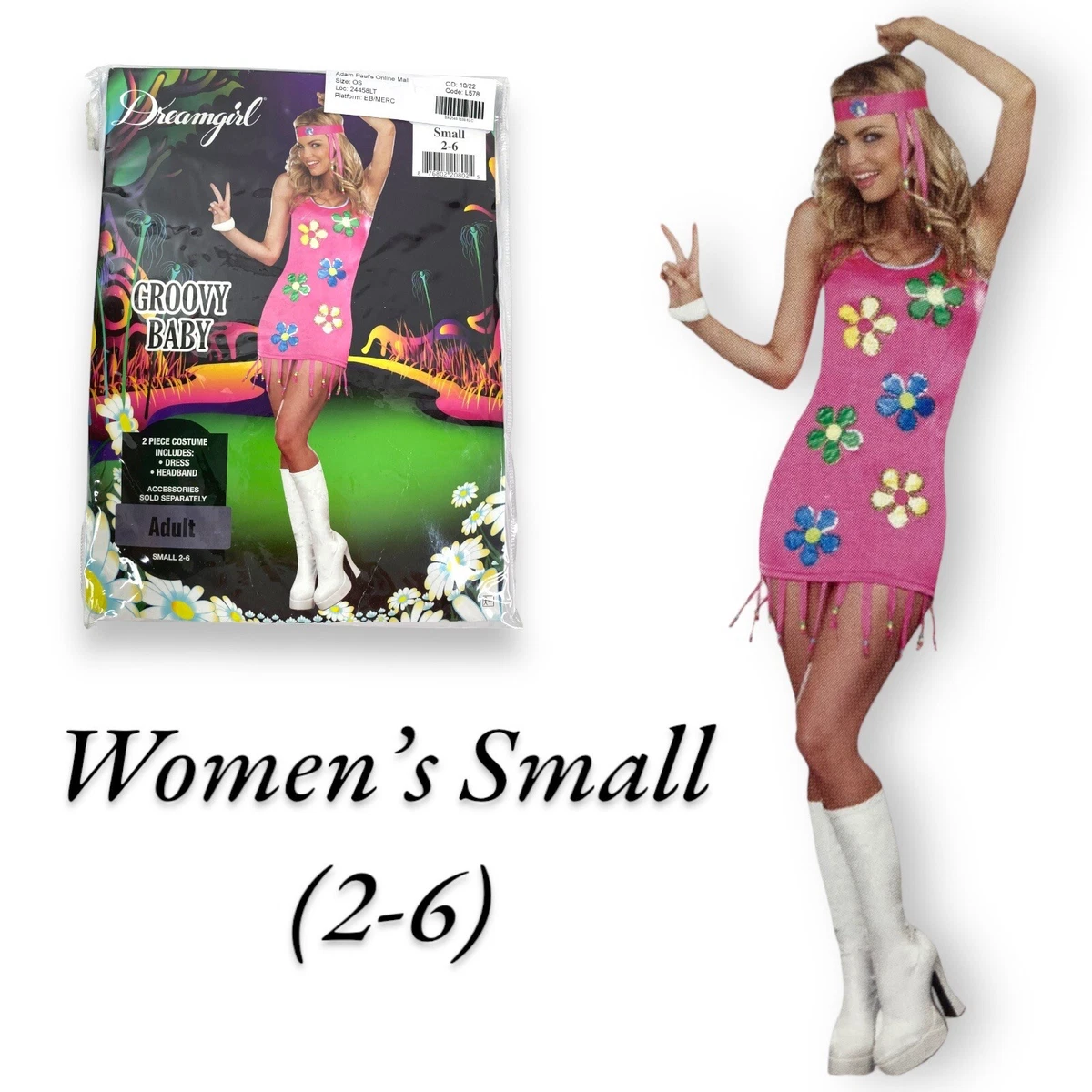 Robe fantaisie femme Dreamgirl PETITE 2 6 groovy b b r tro ann es 60 ann es 7
