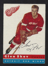 1954 Topps #16 Glen Skov Vintage Detroit Red Wings NHL Hockey 1954-55 s2