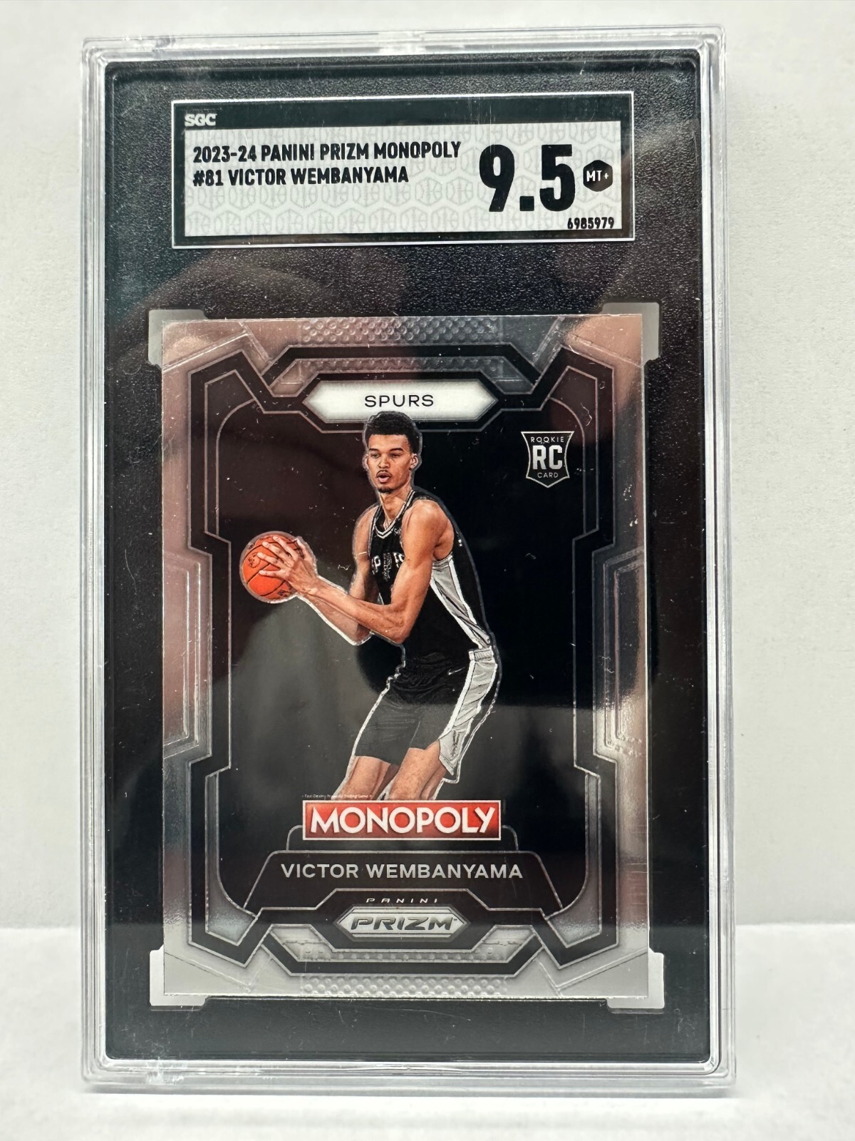 2023-24 Panini Prizm Monopoly #81 Victor Wembanyama SGC 9.5 Rookie Card