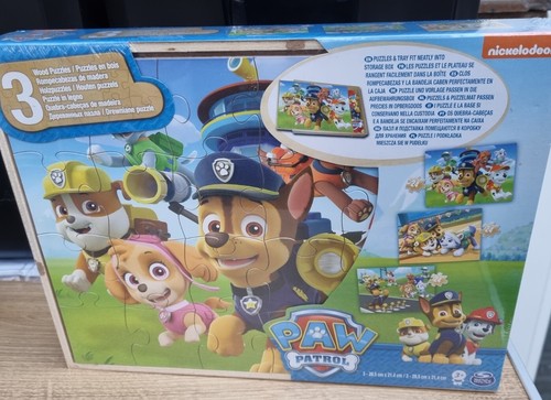Paw Patrol Wooden Puzzle 3 Pack. Brand New. - Picture 3 of 4