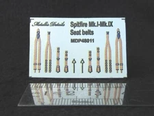 1/48 Metallic Details MDP48011 Spitfire Mk.I-Mk.IX seat belts 3D Decals