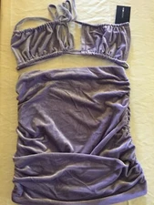 Fsshion Nova Purple Lilac two piece skirt set L NWT