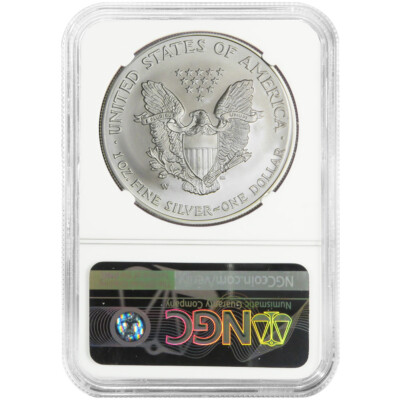 2008-W $1 1-oz Burnished American Silver Eagle Reverse of