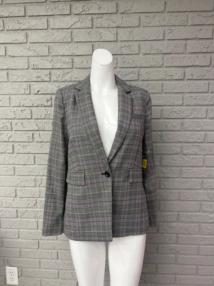 Blazer Vince Camuto Mujer Estampado Moderno a Cuadros Talla 2 Foto 2 de 4