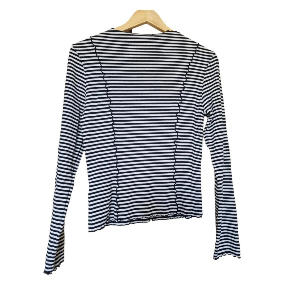 & other stories white/black ribbed long sleeve topSz large  uk 12 - Image 2 of 4