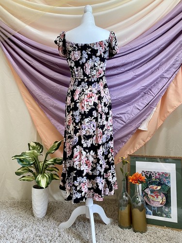 Band of Gypsies Women's Size S Santiago Black Off-The-Shoulder Midi Dress $89 - Picture 9 of 11