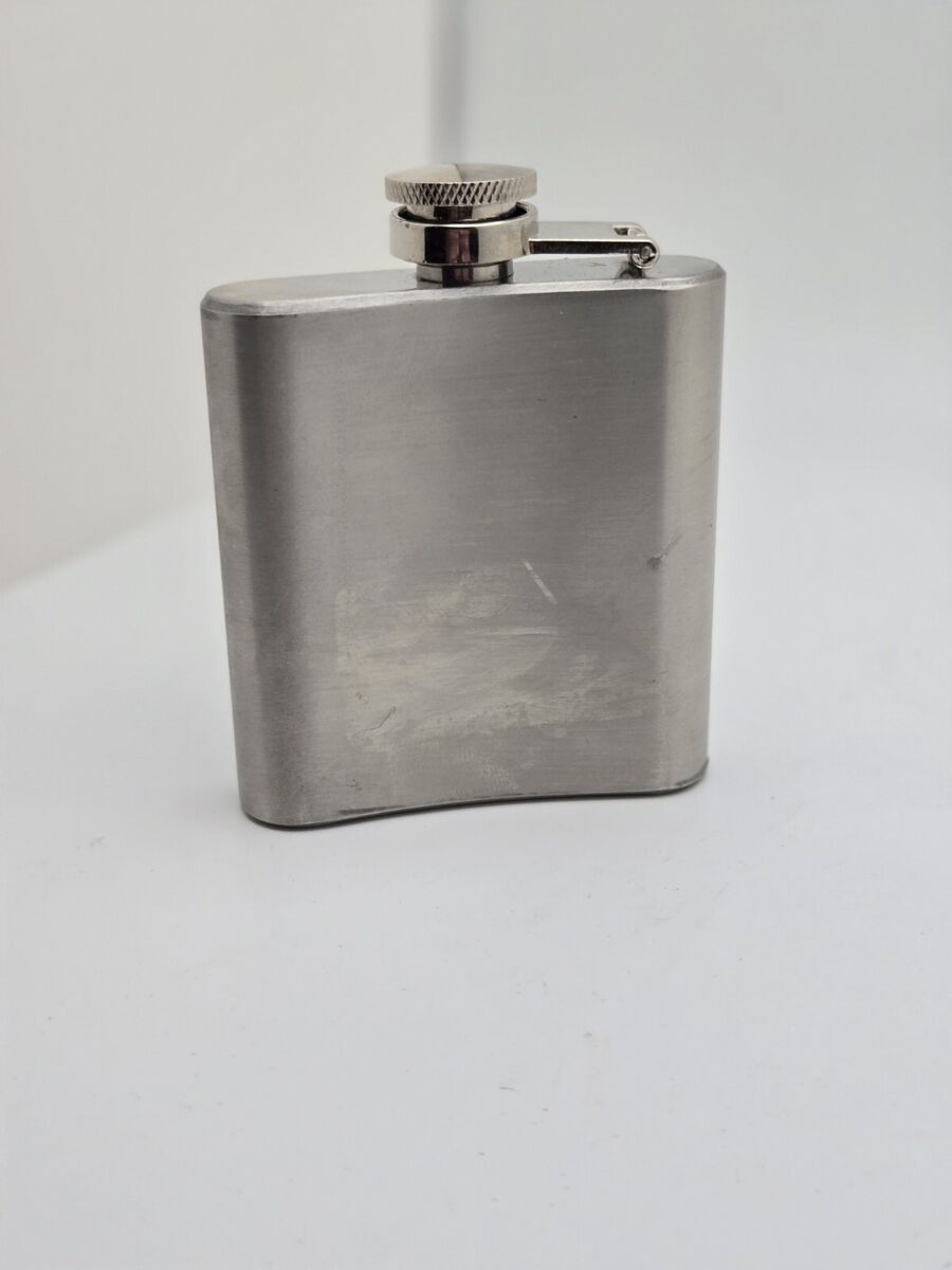 HIP FLASK Stainless Steel NYC vintage style 6oz 170 ml with HIP FLASK Stainless Steel NYC vintage style 6oz 170 ml with