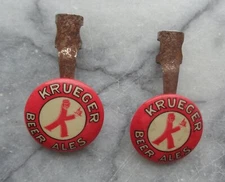 Pair of Vintage Krueger Beer Ales Pen / Pencil Clip Buttons