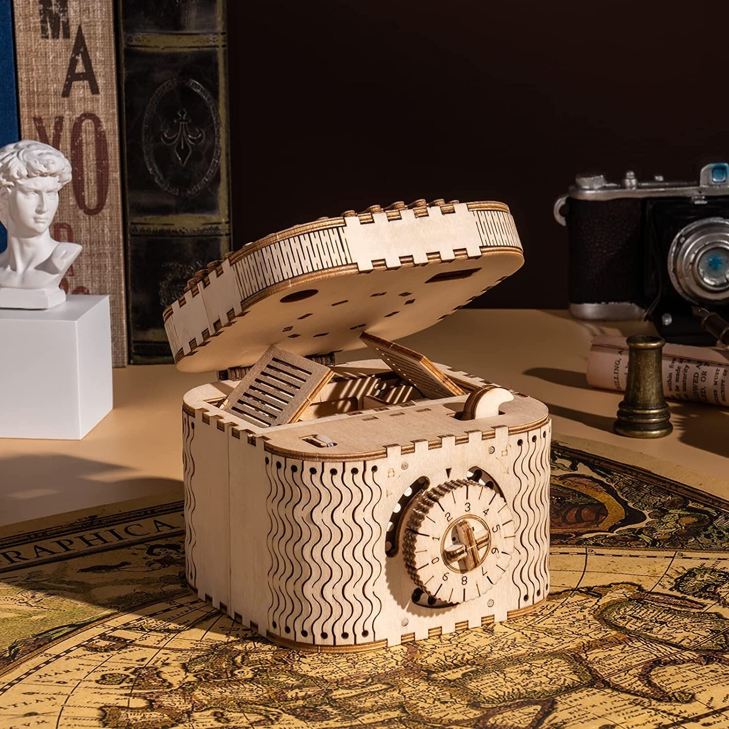 ROKR 3D Wooden Puzzle Treasure Box Unique Model Kit Mechanical