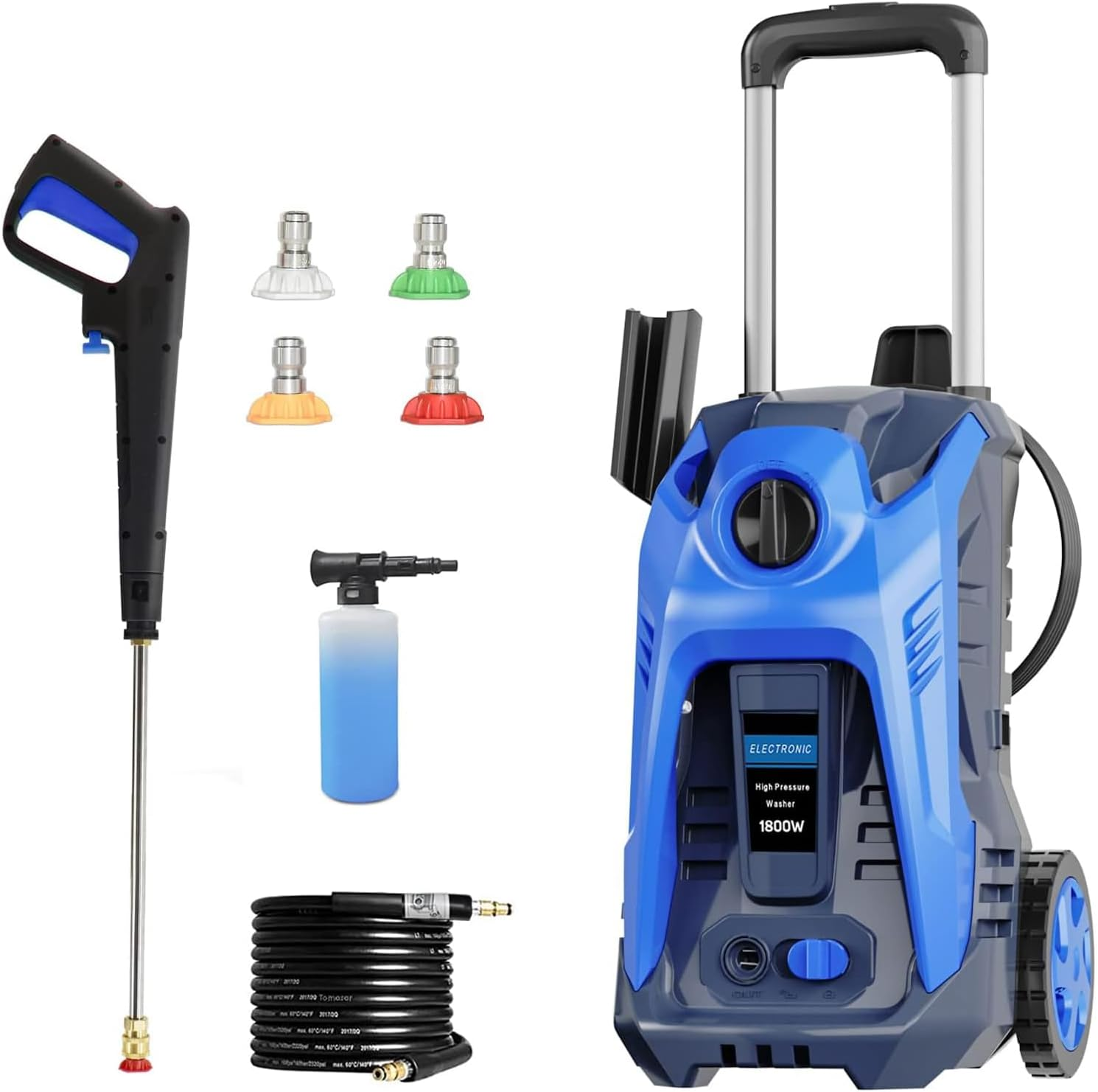 4800Psi Electric Pressure Washer with 2.9GPM Flow 25ft Hose and 1 Quick Connect Nozzle