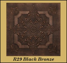 Hágalo usted mismo Pegamento Decorativo 20x20 Azulejos de Techo de Espuma de Poliestireno R29 Negro Bronce Paquete de 8