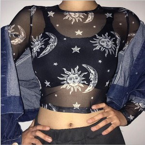 white mesh top with stars
