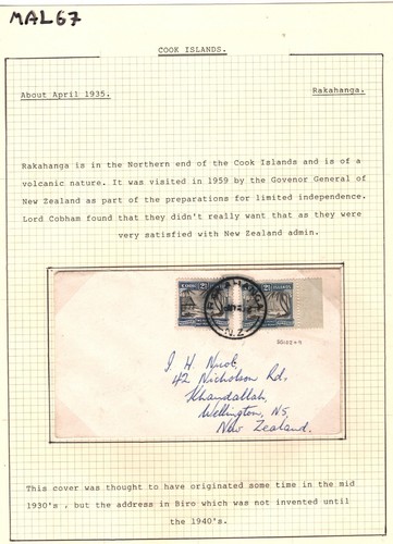 COOK ISLANDS Cover Rare *RAKAHANGA* CDS SG.102 109 Album Page {samwells}MAL67 - Picture 17 of 17