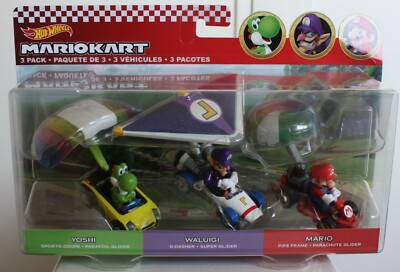 マリオカート HOTWHEELS3点セット Mattel Hot Wheels Mario Kart 3 Pack YOSHI WALUIGI MARIO | eBay