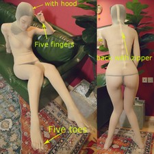 Women Men Seamless Velvet Any Cut Full Bodystocking with 5 Fingers and Toes Hood