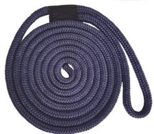 5/8" x 10' Double Braid Nylon Dock Lines - Navy - Made in USA