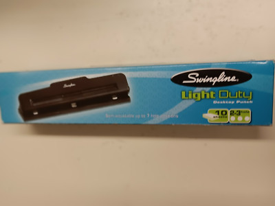 Swingline 74015 10-Sheet Light-Duty 2- to 3-Hole Adjustable Punch - Black New