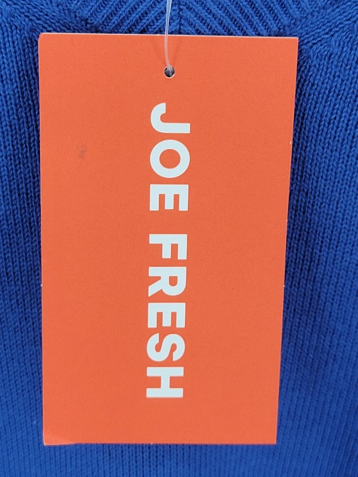 Suéter Joe Fresh Para Hombre Medio Azul Cuello en V Moderno Manga Larga Algodón Minimalista Foto 4 de 4