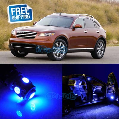 For 2003-2008 Infiniti FX35 FX45 Brilliant Blue LED Interior Lights Kit 13 Piece 363866821093