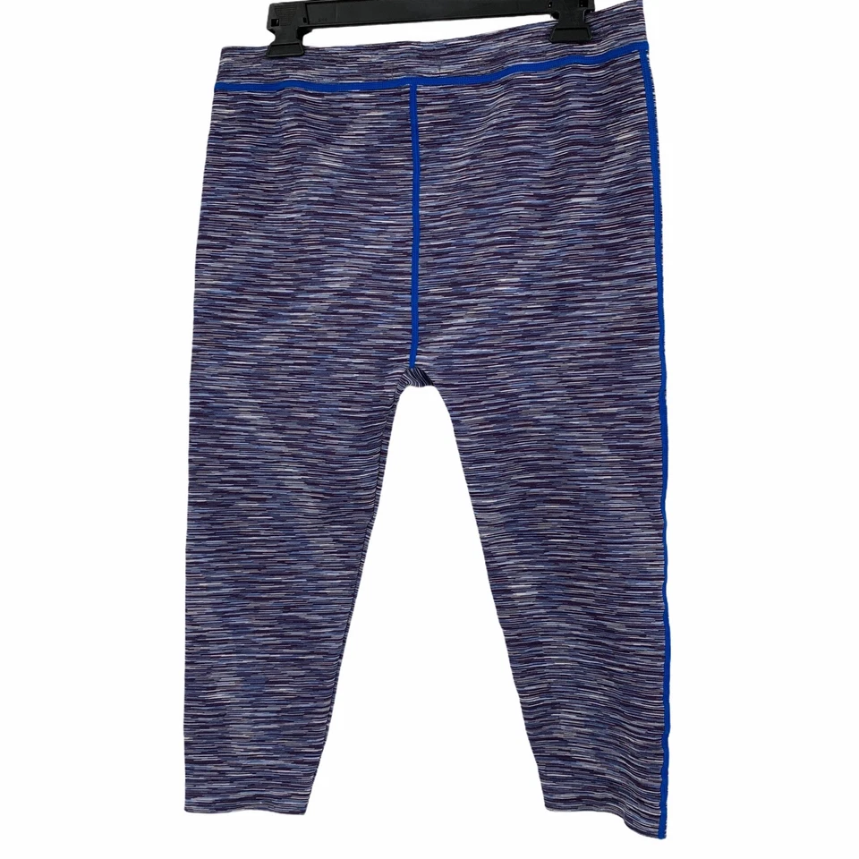 Emma's Expressions Leggings OS Crop 9492 EUC Capri Marled Purple Maternity - Image 2 of 4