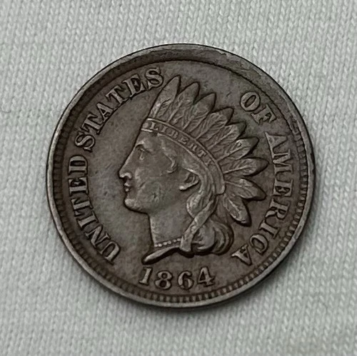 1864 INDIAN HEAD CENT BRONZE VERY FINE+