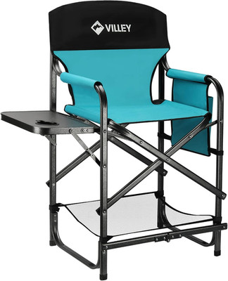VILLEY Tall Directors Chair, Folding Camping Chairs, Makeup Artist Chair with Fo