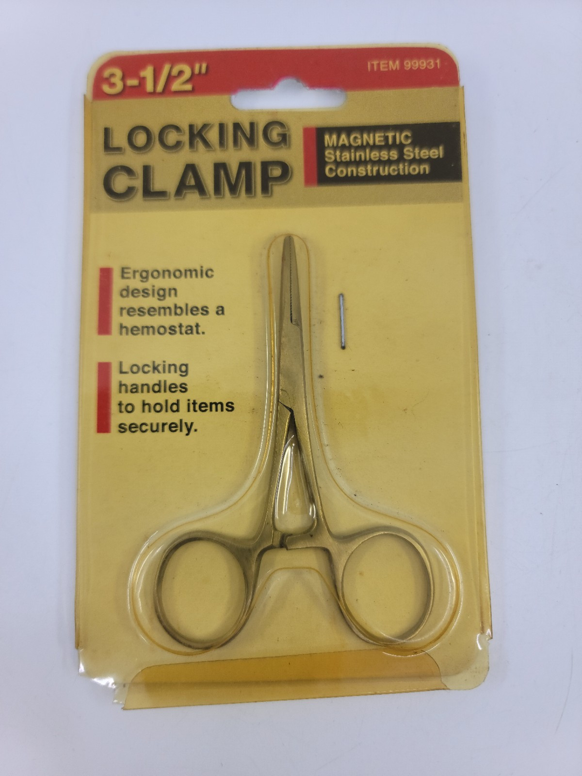 3.5" Locking Clamp Hemostat Style Scissors #99931 Tapered to 3/64" Magnetic